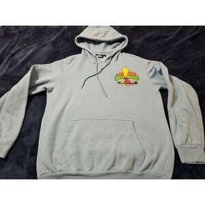 Mighty Morphin Power Rangers Hoodie Mens Medium Light Blue Graphic Sweatshirt